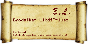 Brodafker Libériusz névjegykártya